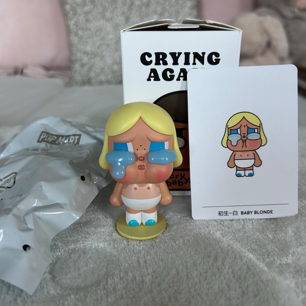 Crying Baby Blonde Vinyl Figure with Blue Tears